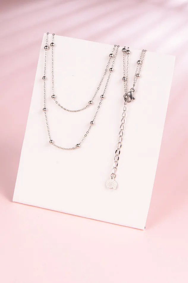 Hey Happiness Layered Necklace Silver Necklaces Hey Happiness Layered Necklace Silver Necklaces