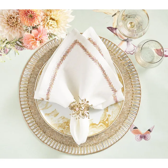 Kim Seybert Rings Kim Seybert Napkin Ring Flora BlushGold Set Of 4 Kim Seybert Rings Kim Seybert Napkin Ring Flora BlushGold Set Of 4