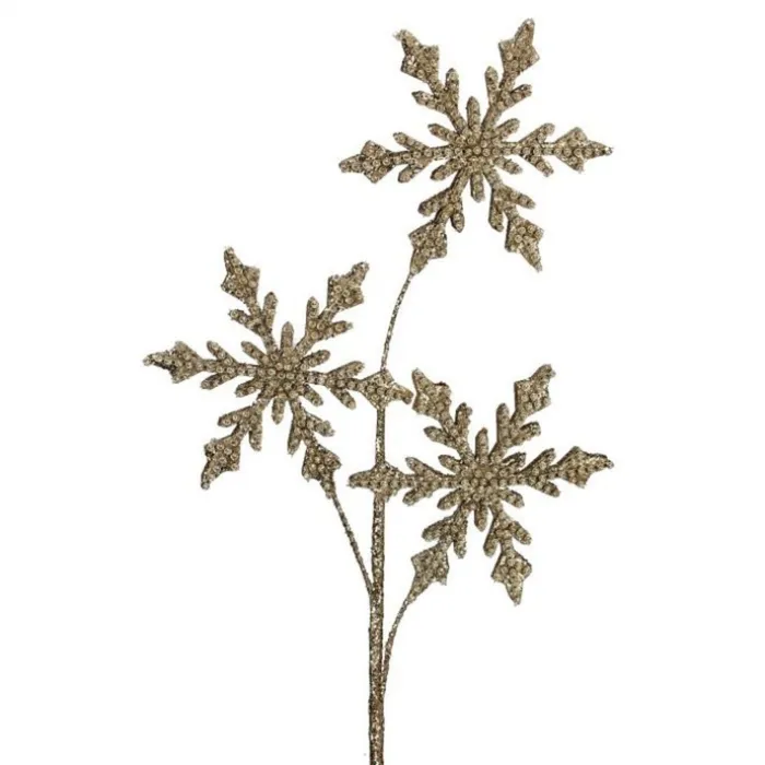 Regency International PreStyled Sets Regency International 29 Jewel Beaded Snowflake Spray Champagne Gold