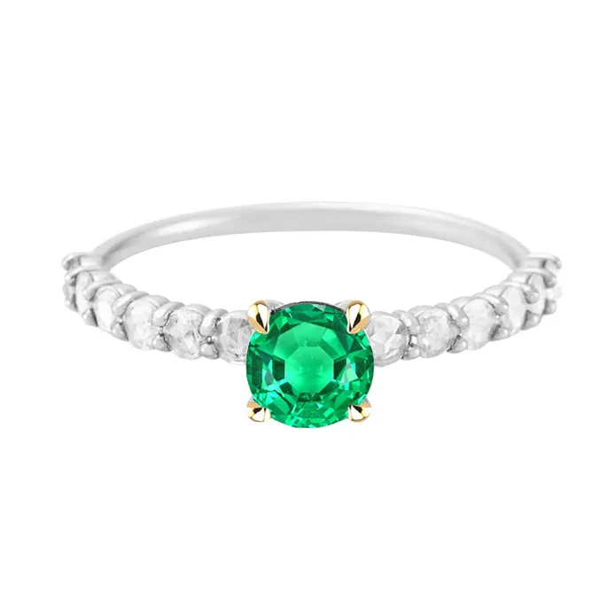 Rings HarryChadEntcom Green Emerald Womens Jewelry Round Diamond Ring