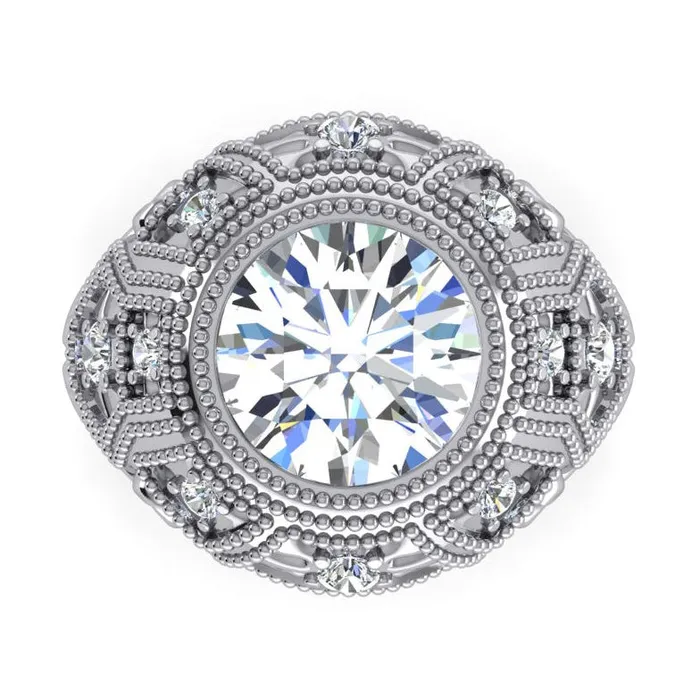 Rings Large Antique Style Big Mined Diamond Ring HarryChadEntcom