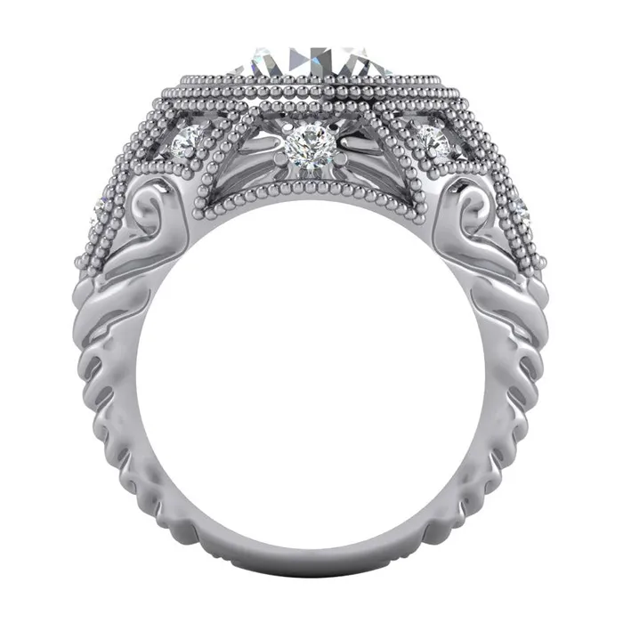 Rings Large Antique Style Big Mined Diamond Ring HarryChadEntcom
