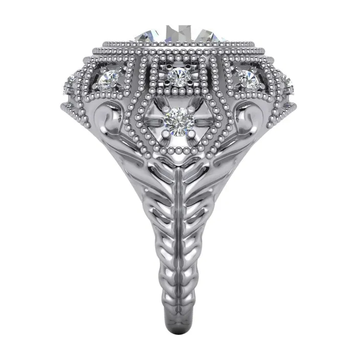 Rings Large Antique Style Big Mined Diamond Ring HarryChadEntcom