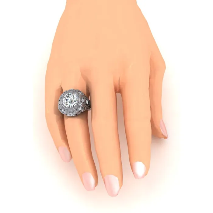 Rings Large Antique Style Big Mined Diamond Ring HarryChadEntcom