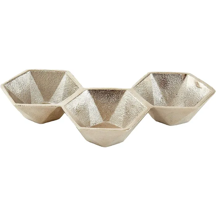 Rings Leeber Leeber Trio Hex Nut Bowls Silver Aluminum 6