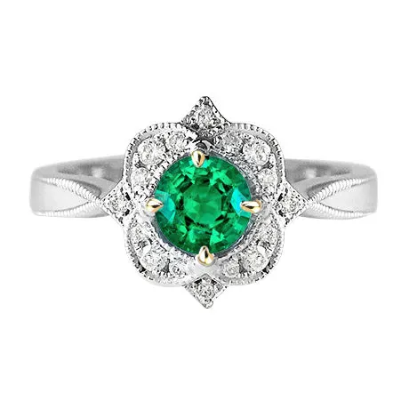 Rings Vintage Style Green Emerald Wedding Ring With Diamonds HarryChadEntcom Rings Vintage Style Green Emerald Wedding Ring With Diamonds HarryChadEntcom