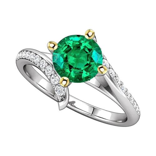 Round Green Emerald With Diamonds Ring Split Shank HarryChadEntcom Rings Round Green Emerald With Diamonds Ring Split Shank HarryChadEntcom Rings